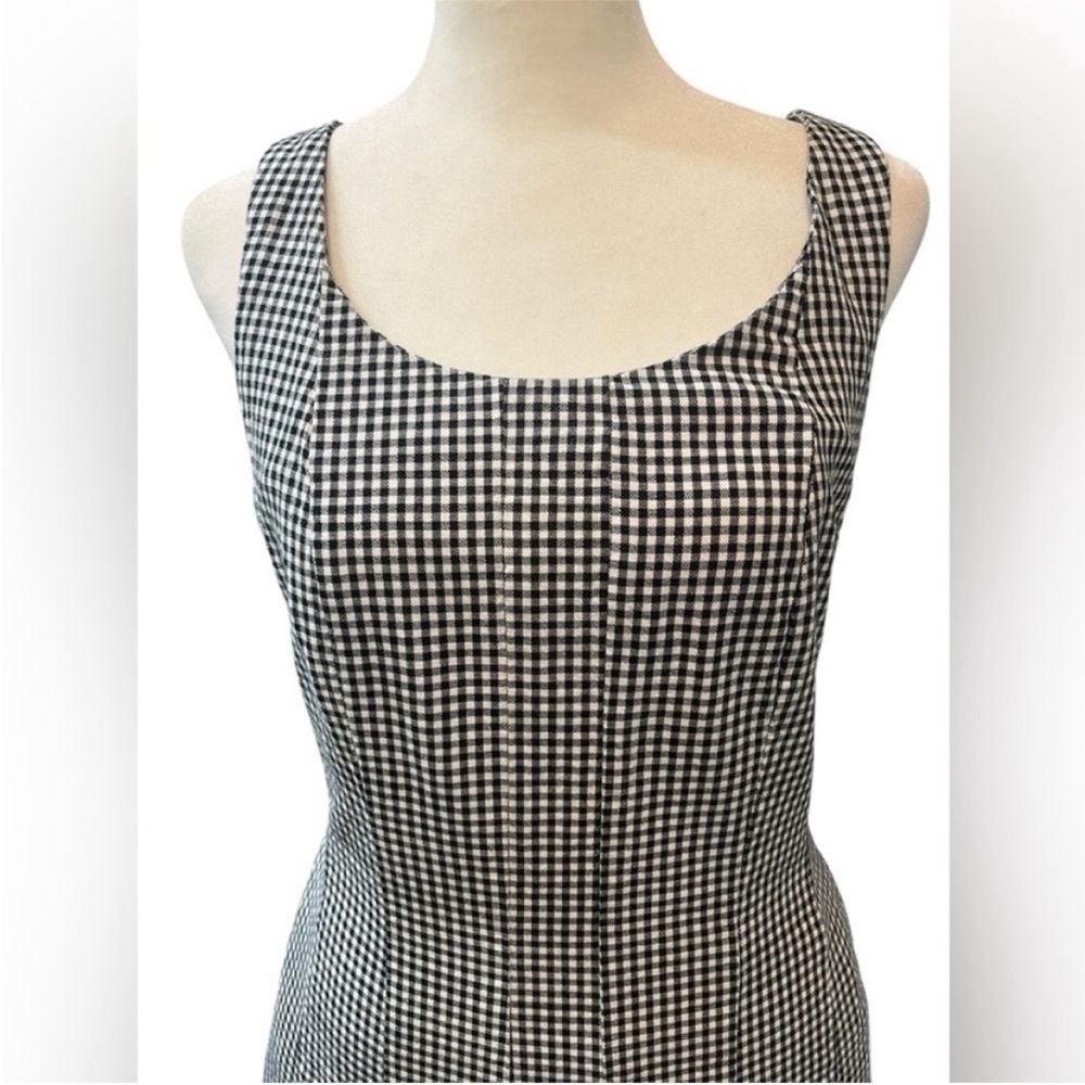 a.new day Black and White Gingham/Checkered Sleeveless Midi Dress - Size 6 - Picture 7 of 10
